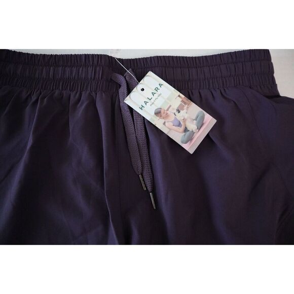 Halara Women's Sz L Purple Play It My Way Drawstring Contrast Mesh 2-in-1 Shorts - Picture 3 of 10